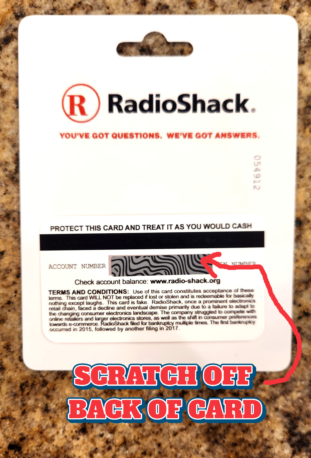 (4) Radio Shack Prank Gag Gift Card – Birthday Christmas Graduation Gag FUNNY