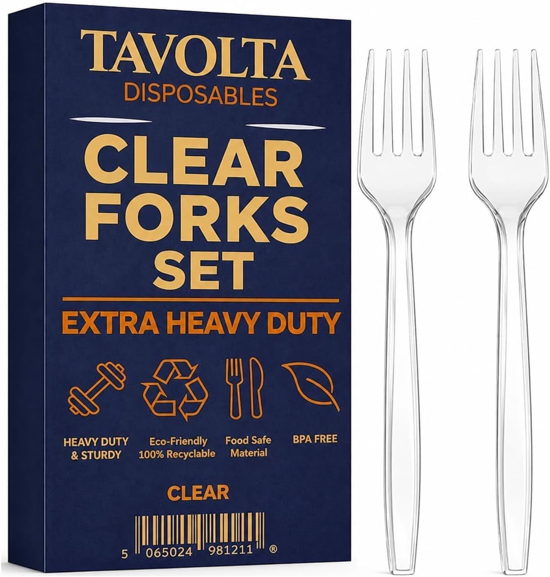 Disposable Plastic Forks Heavy Duty Silverware Set Clear Cutlery Forks Bulk BPA