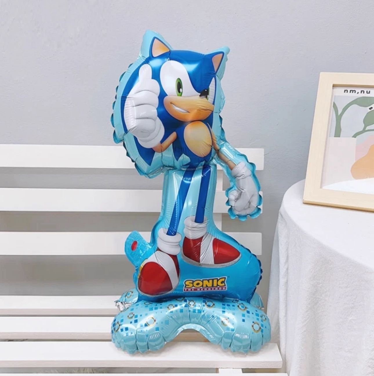 Sonic the Hedgehog Balloon Self Standing Table Top Birthday Party Decor 60x34cm