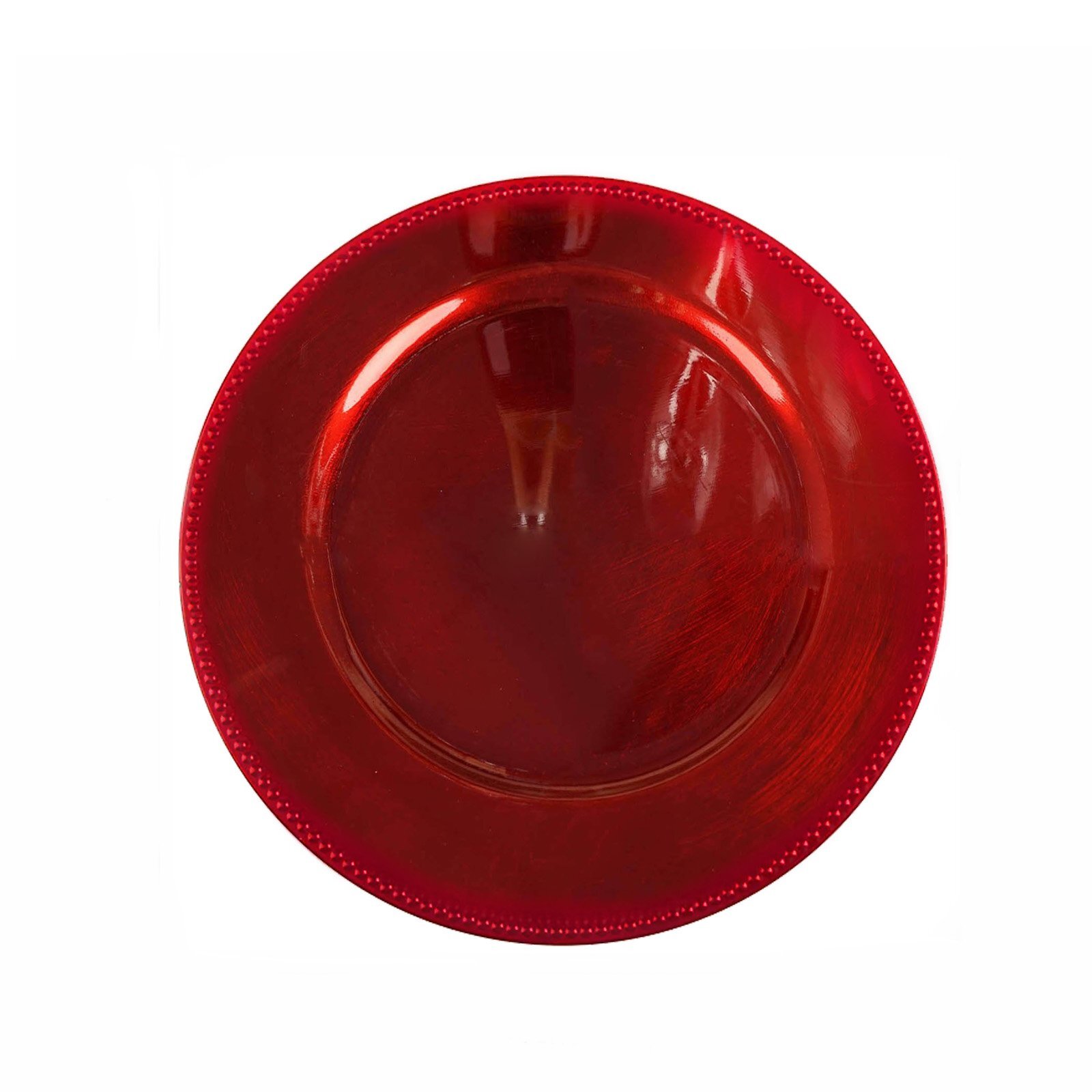 24 pcs 13″ Red BEADED Round CHARGER PLATES Wedding Party Dinner Supplies