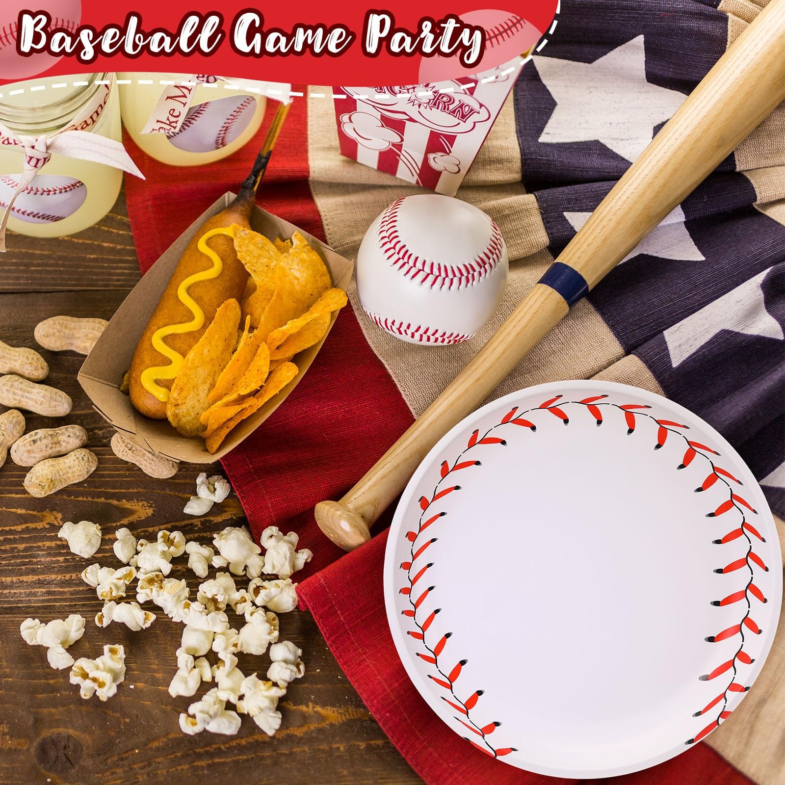 180 Pcs Plastic Baseball Paper Plates and Napkins Set Baseball Party Supplies…