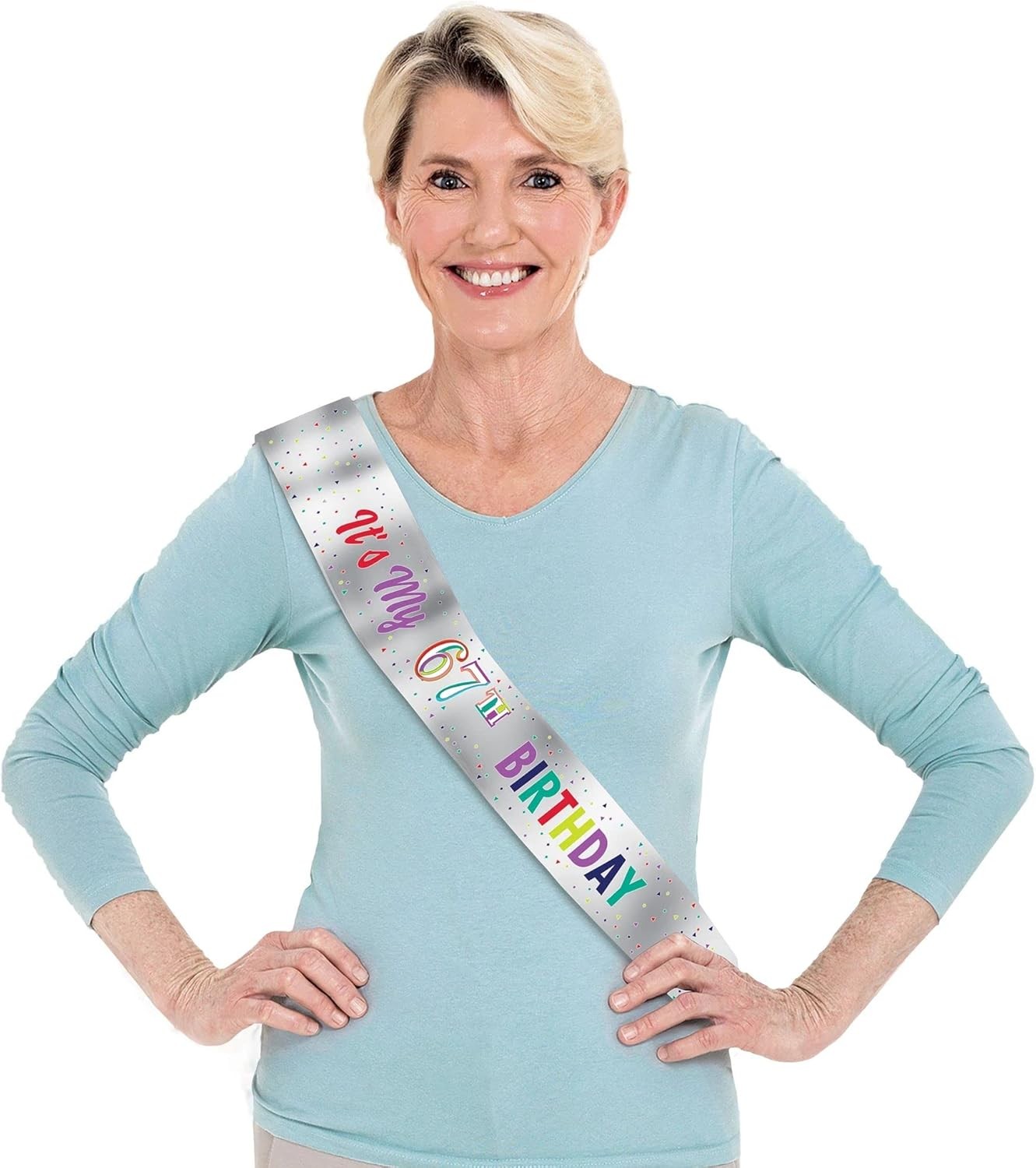 Here’s to Your Birthday Over the Hill Party Favor Add-An-Age Foil Sash