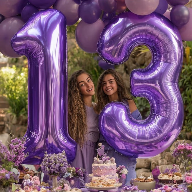 40″ Large Purple Foil Helium Balloon #13 Birthday Anniversary Reunion 31st Party