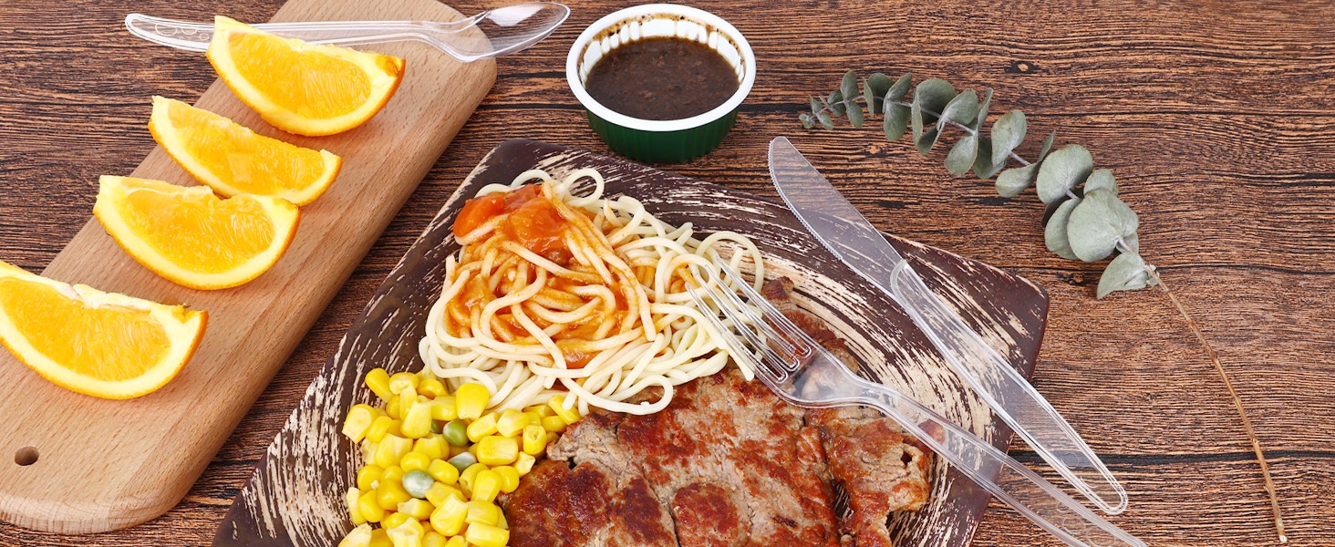 100 Count Disposable Plastic Forks,Heavy Duty Plastic Forks, Clear Plastic