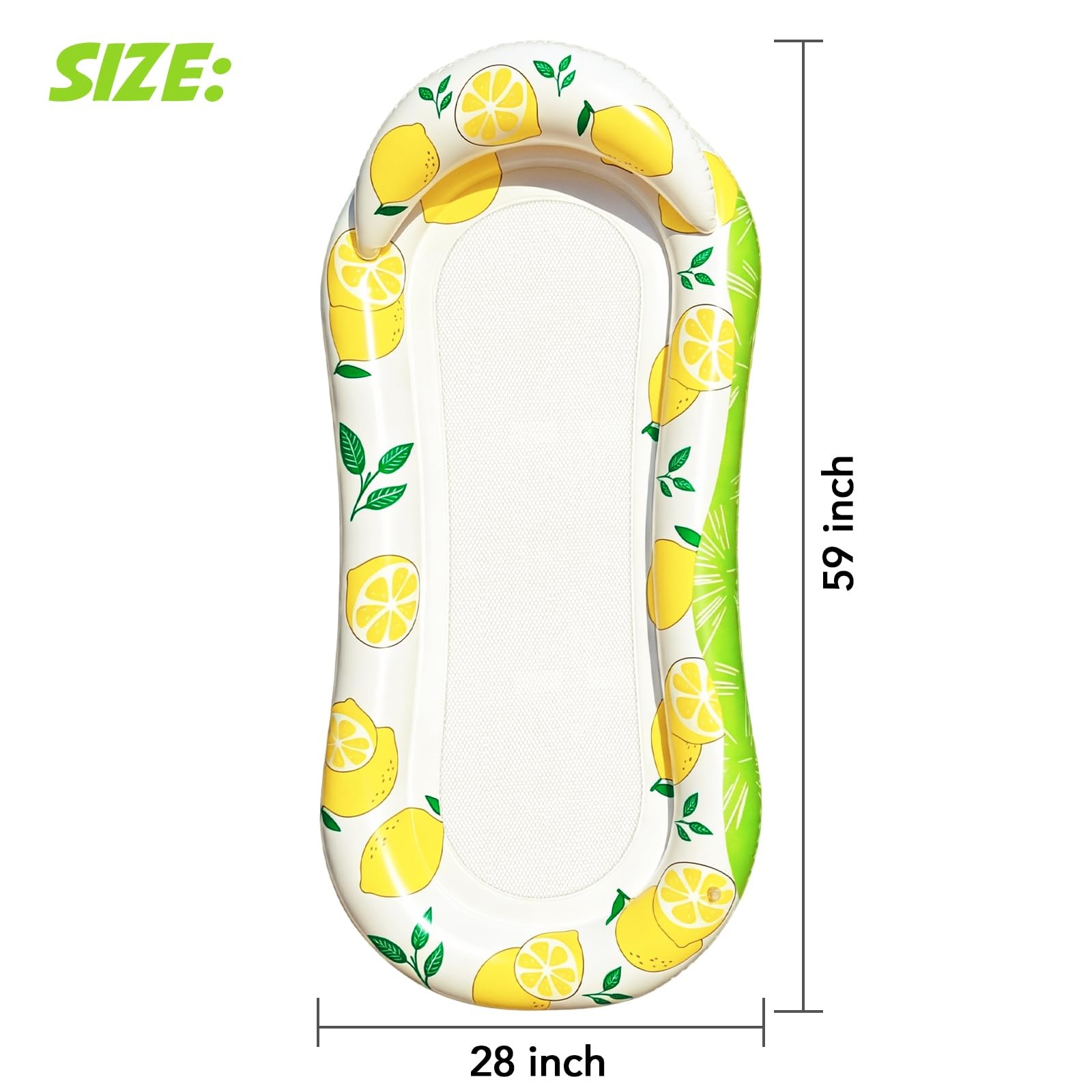 Inflatable Pool Float Lounger with Headrest Heavy Duty Adult Beach Lake
