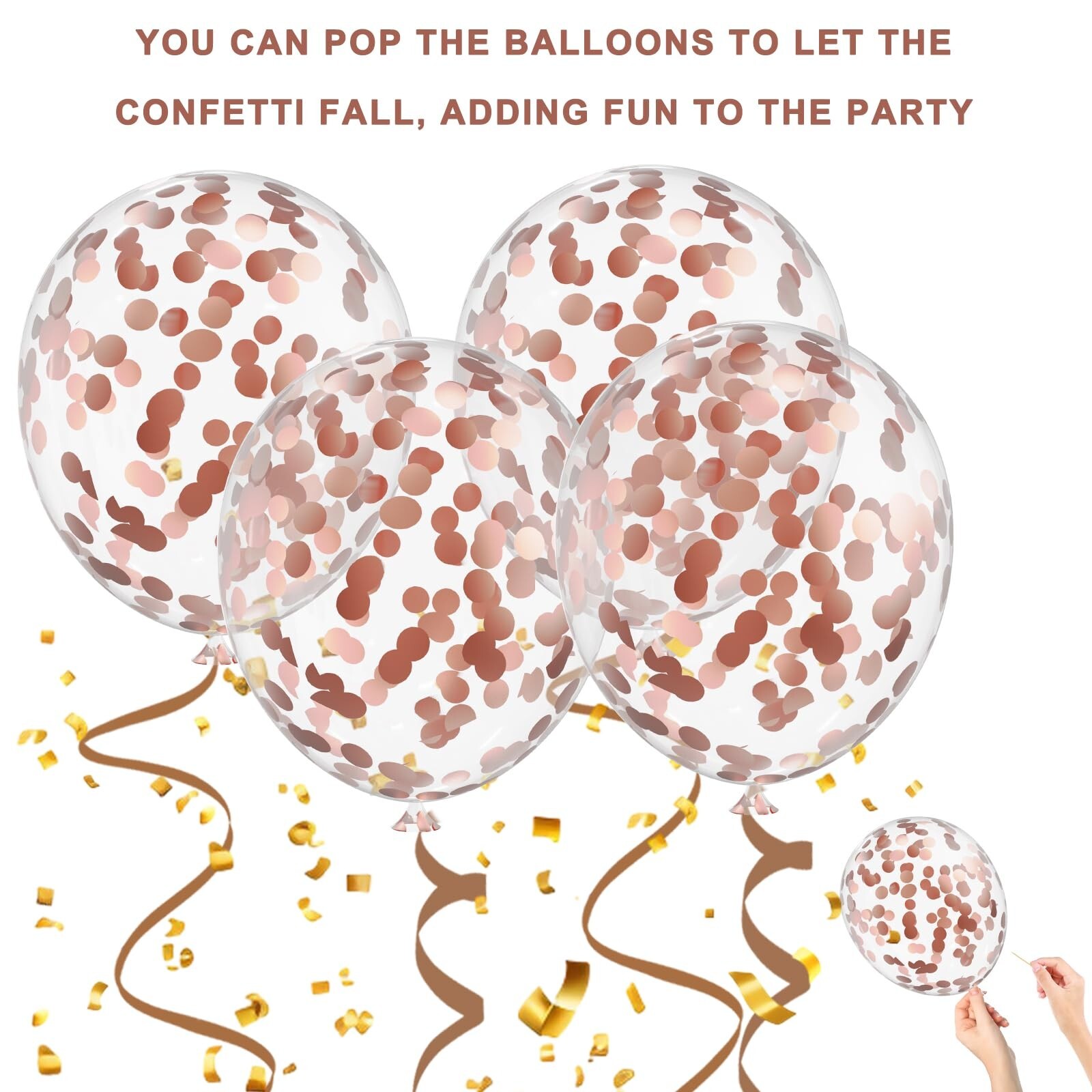 75 Pcs 12 Inch Rose Gold Balloons,Rose Gold and White Balloons,Rose Gold Meta…
