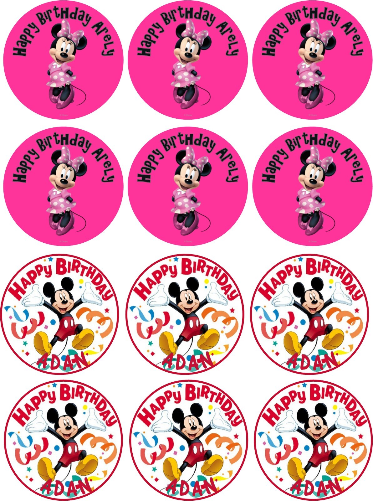 CUPCAKES ROUND TOPPER EDIBLE PHOTO IMAGE CUSTOM – ANY IMAGE (ENGLISH/SPANISH)
