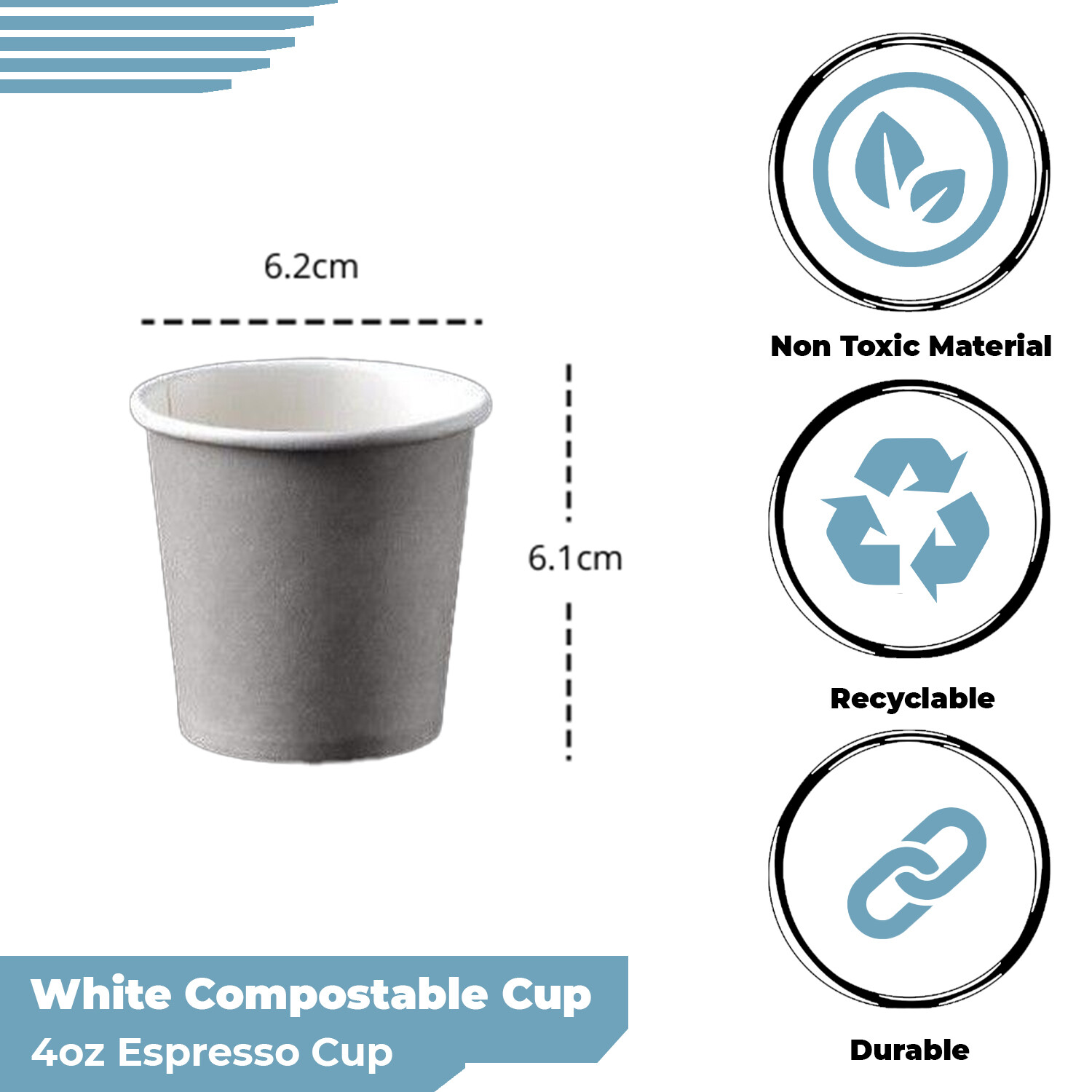 Disposable White Paper Cups with Lids 4oz Sampling Espresso Cups for Party Event
