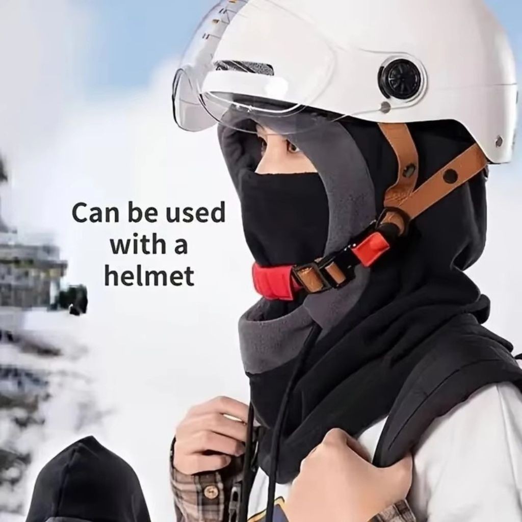 3 in 1 Winter Face Cover Fleece Neck Warmer Hood for Cycling Skiing Outdoor