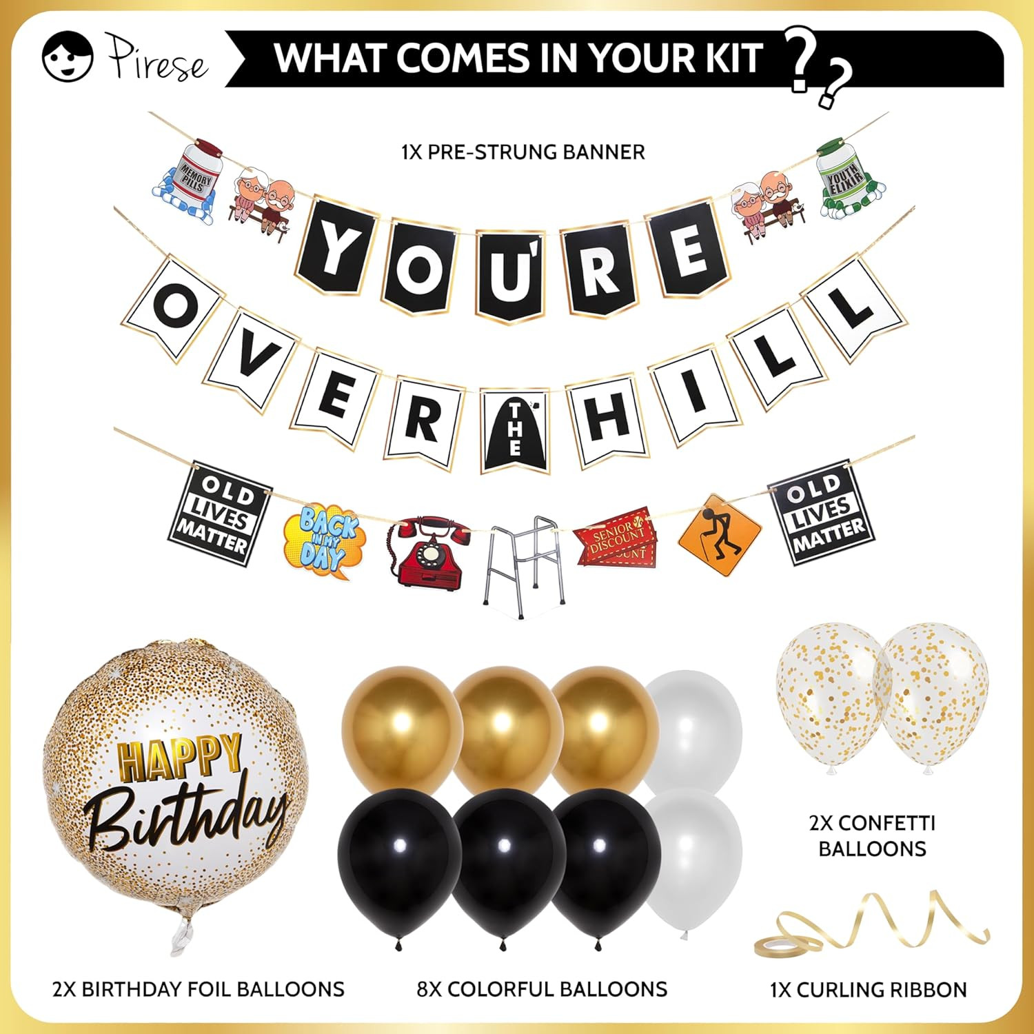 over the Hill Birthday Decorations, over the Hill Decorations Funny 50Th Birthda