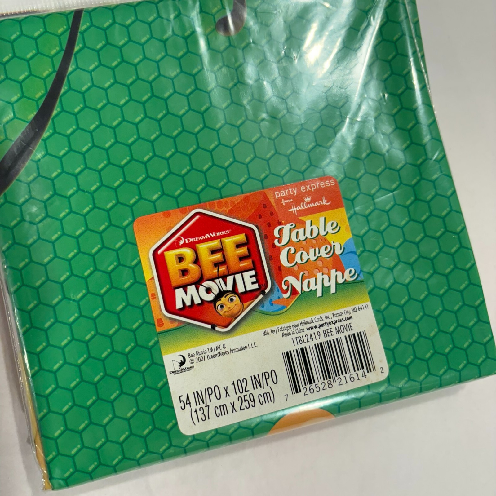 Bee Movie Table Cover 54″x102″ Dreamworks Hallmark Party Express 2007 New Long