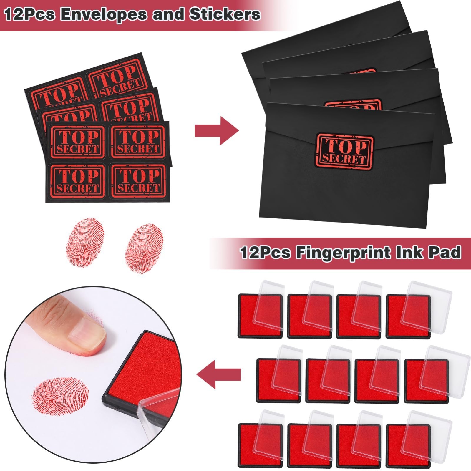 Spy Party Favors Set – Invisible Ink Pen, Secret Notebook, Name Tag, Magnifying
