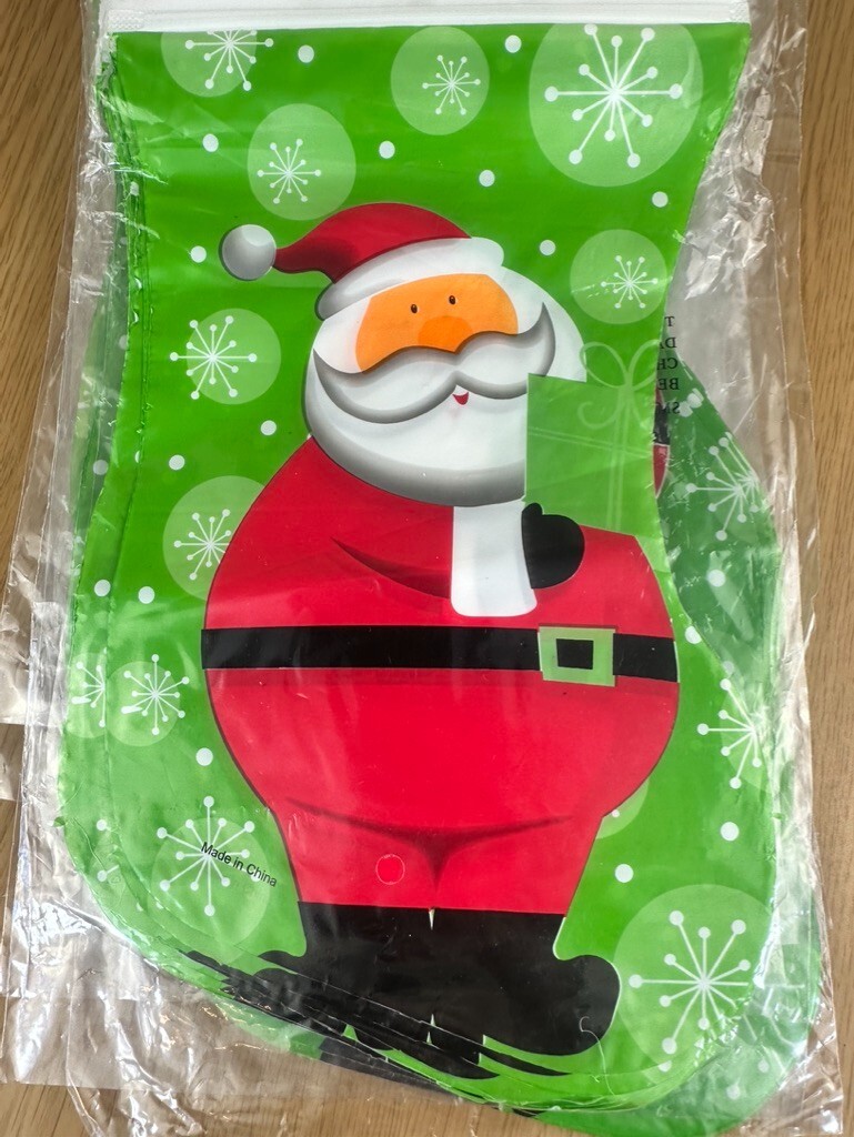 NOS 10 LOT Christmas Goody Bags 12pk Santa Party Zipper Closure Kids Party