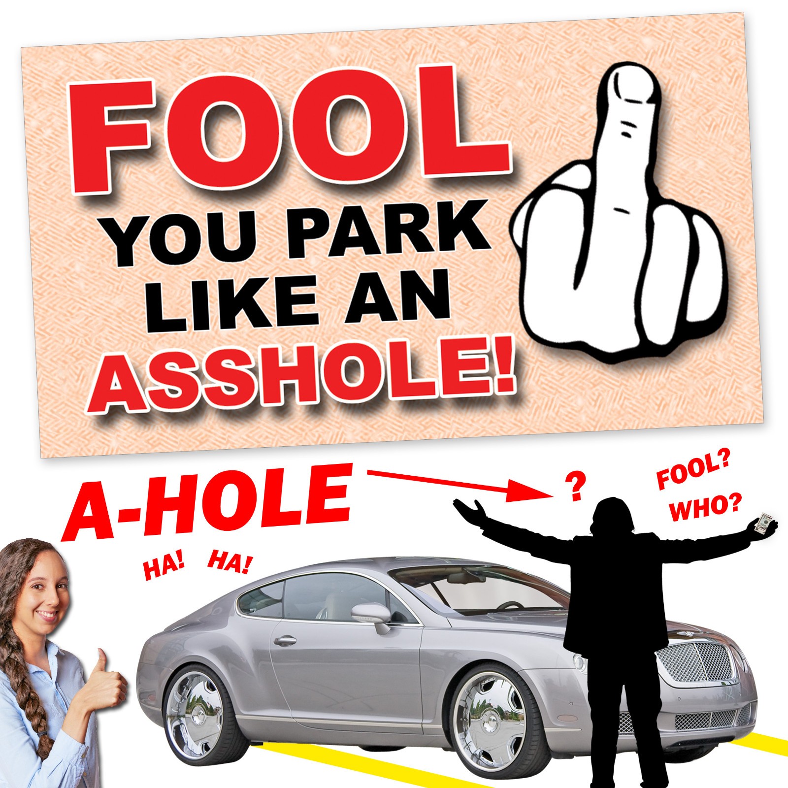 50 QTY Bad Parking Prank Cards Look Like Bills from a distance!
