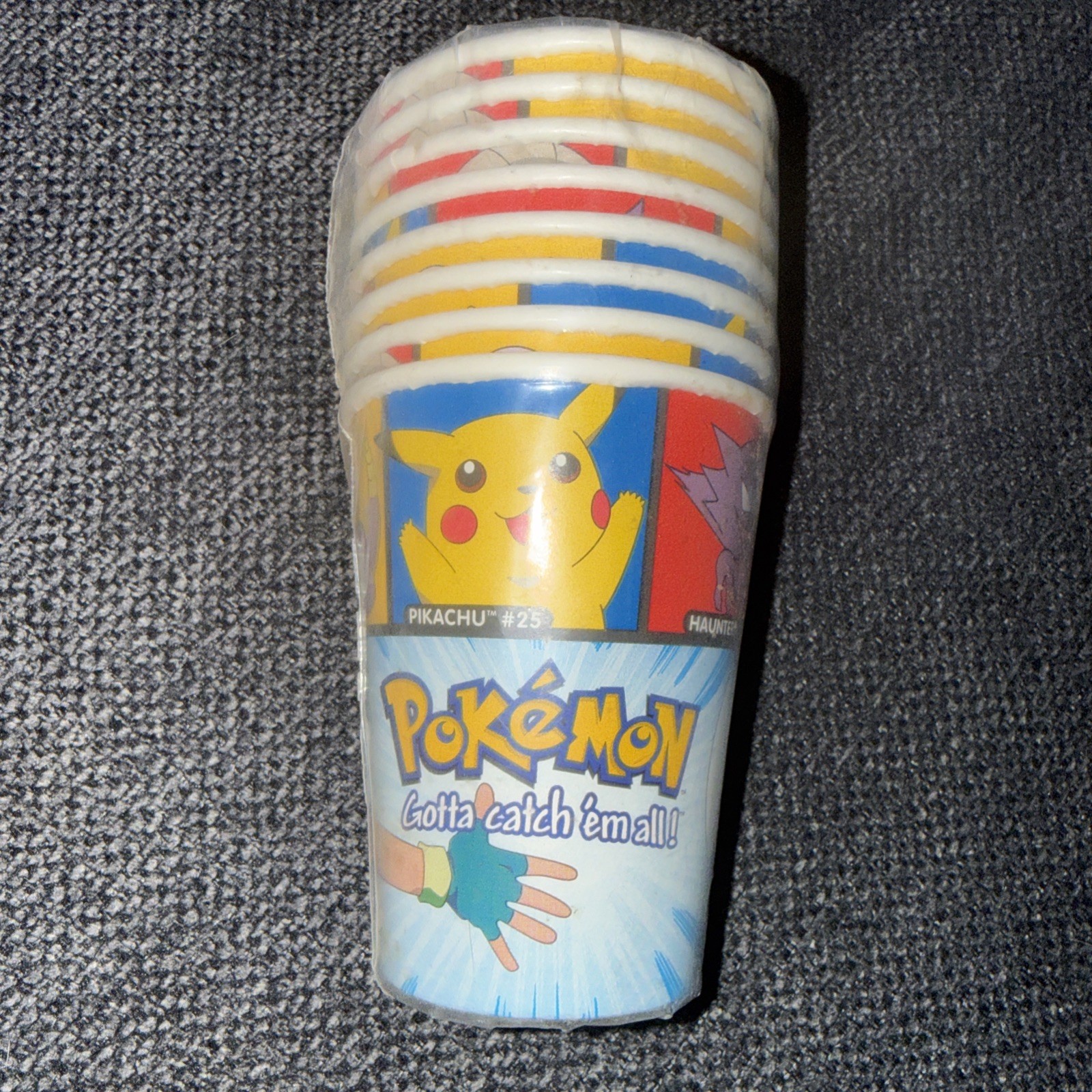 Vintage 90s POKEMON 8 9oz Paper Cups RARE by DesignWare Open/ New Old Stock