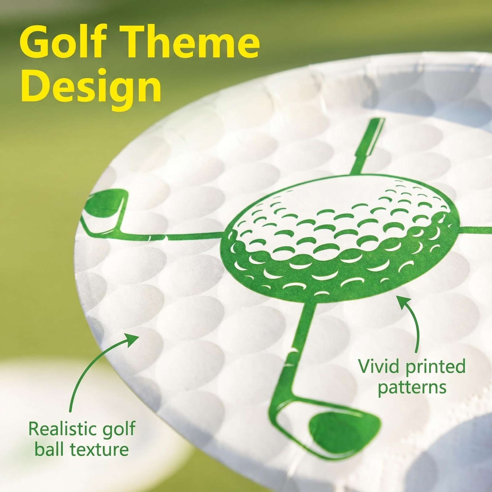 50 Pcs Golf Plates and Napkins Set, 7 Inch Golf Birthday Decorations Dinner D…