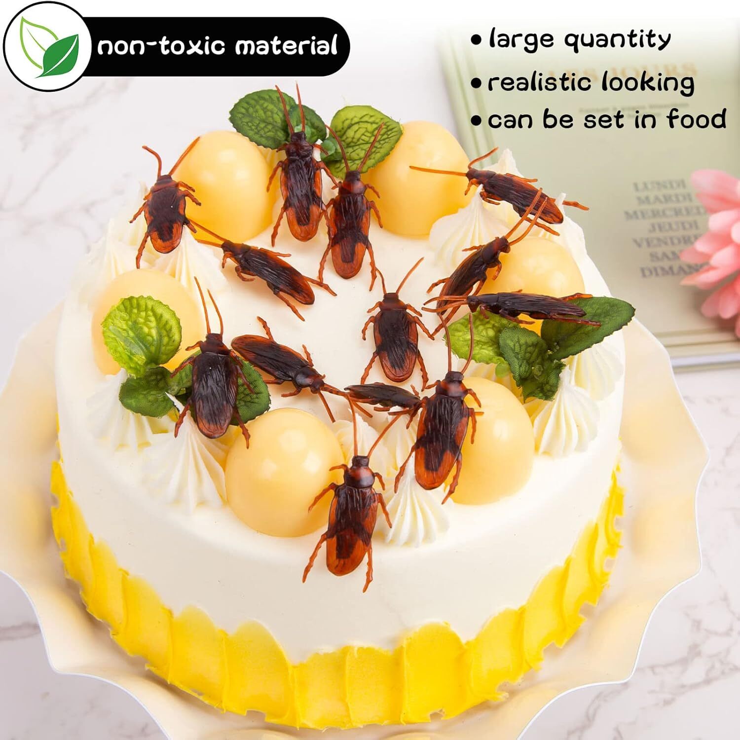 150 PCS Prank Cockroaches Realistic Cock Roach Plastic Fake Creepy Bugs Gag Toy