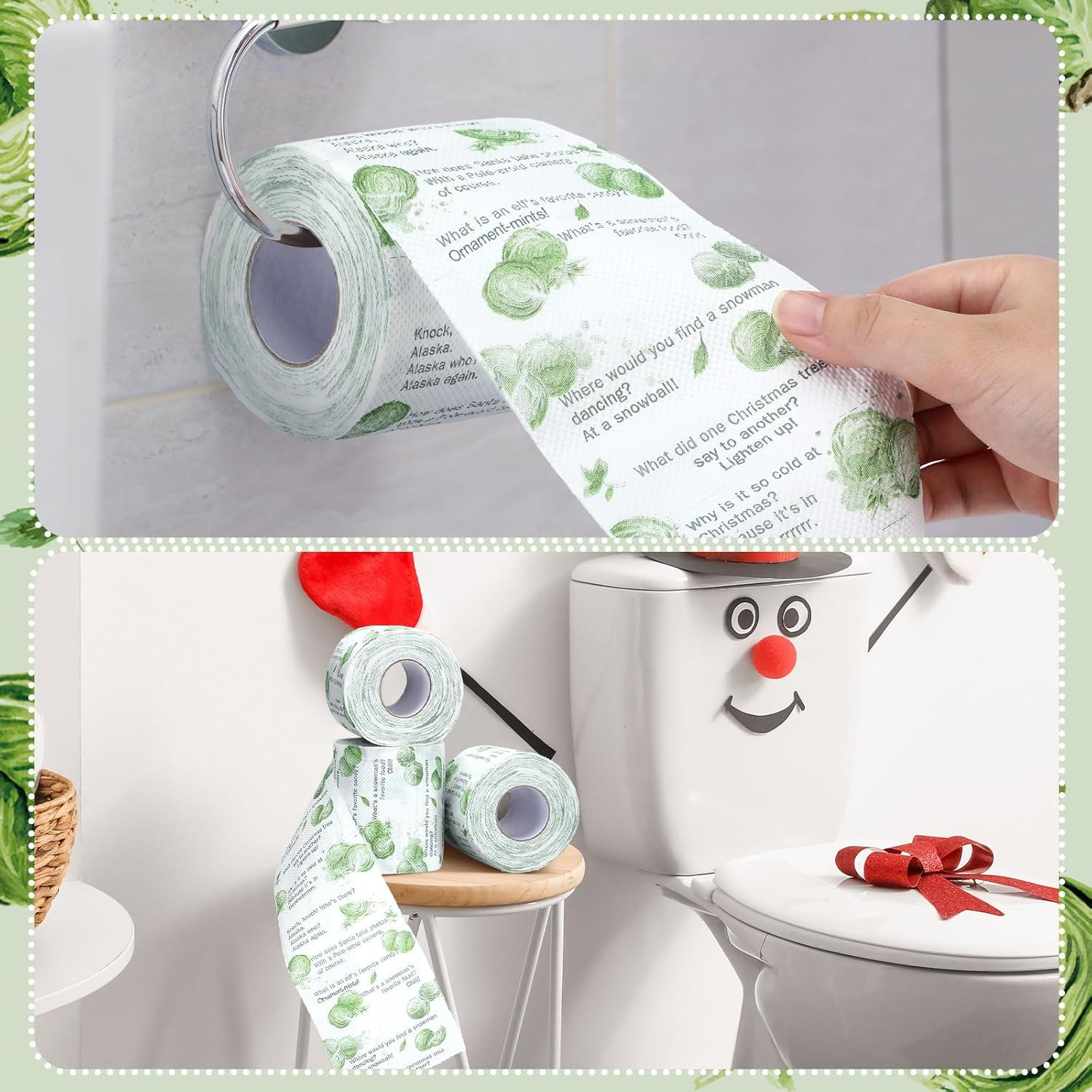 3 Pcs Christmas Joke Toilet Paper Roll Funny Christmas Decoration Holiday Toilet