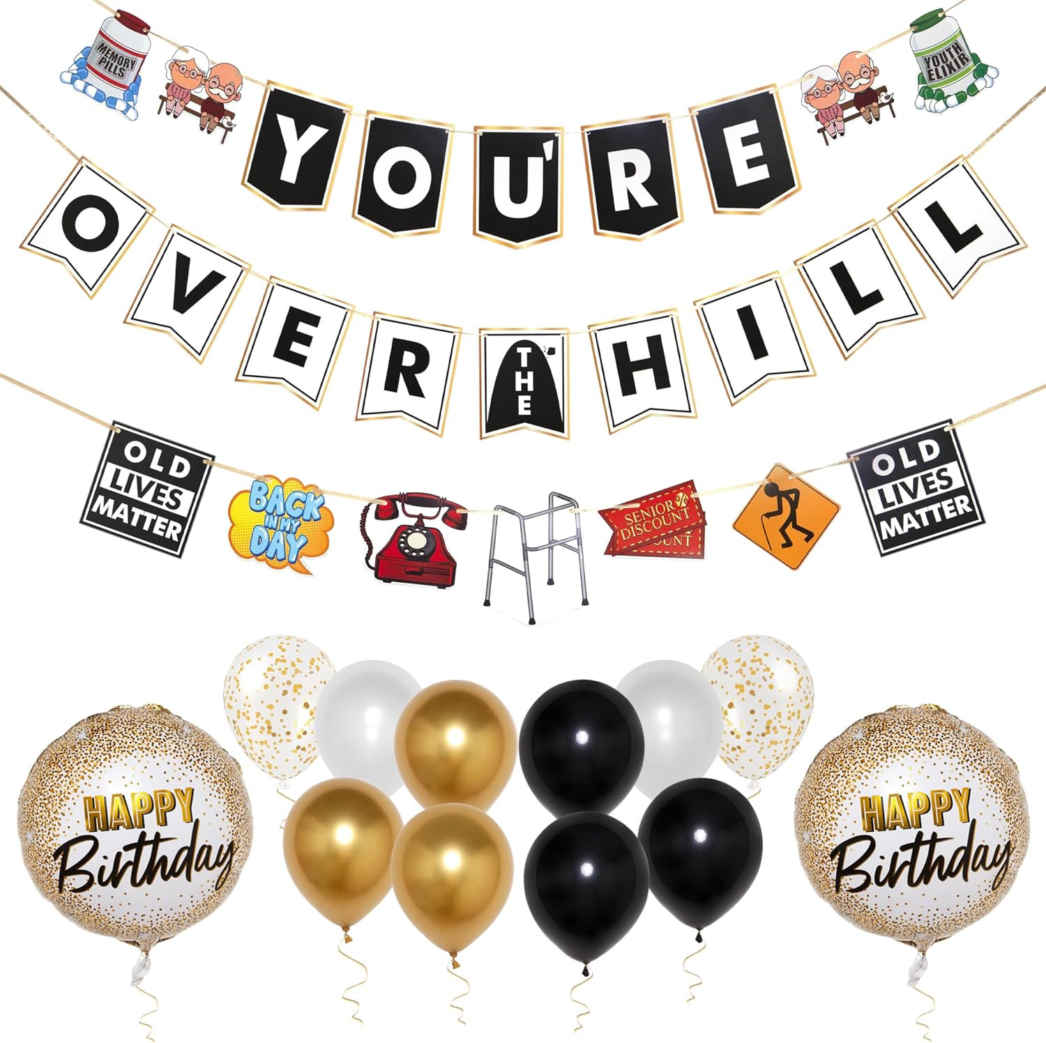 over the Hill Birthday Decorations, over the Hill Decorations Funny 50Th Birthda