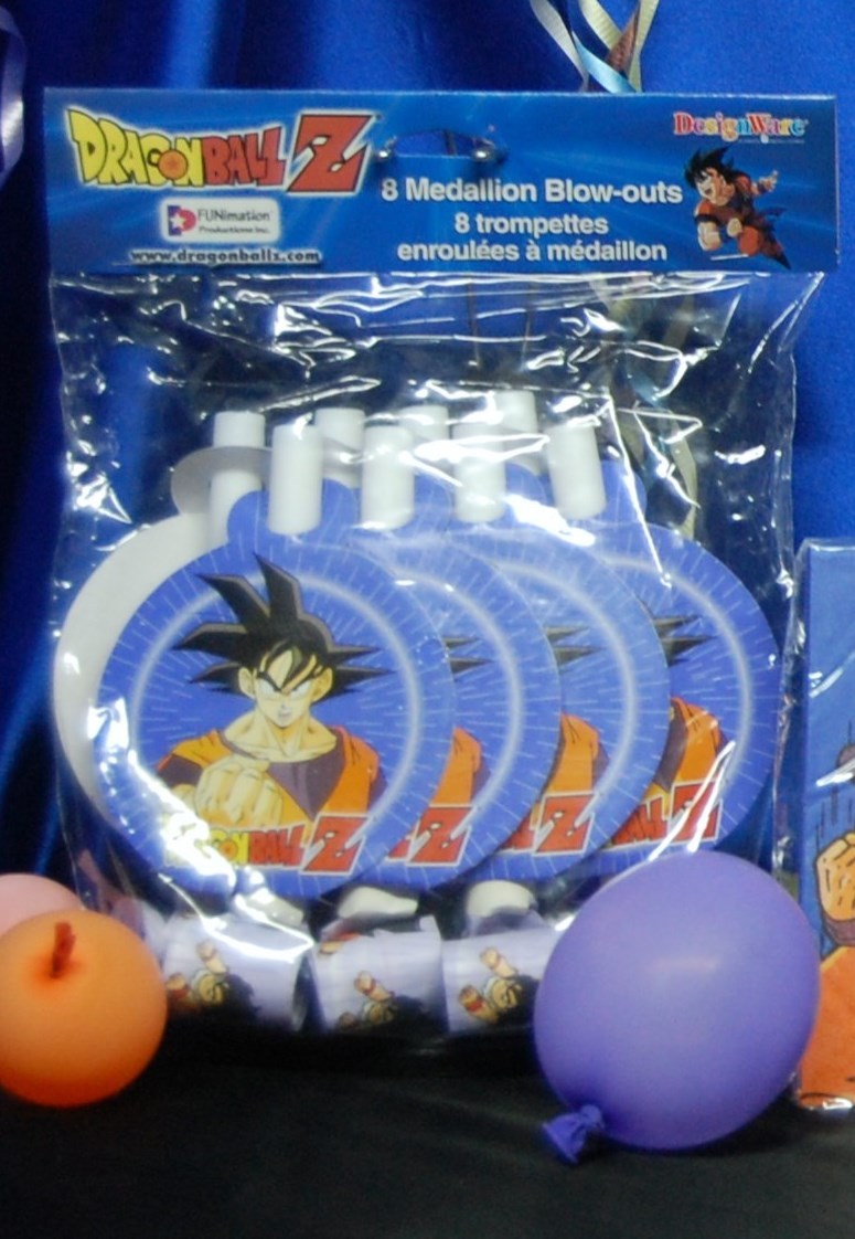 Dragon Ball Z Party # 10 DBZ Hats Blowout Loot Bag Napkins Stickers Freeza