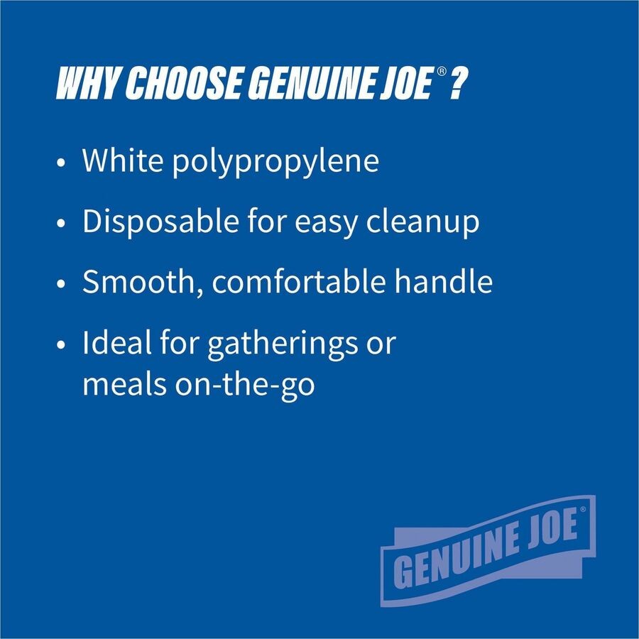 Genuine Joe Medium Weight Fork – 1000/carton – Polypropylene – White (GJO20000)