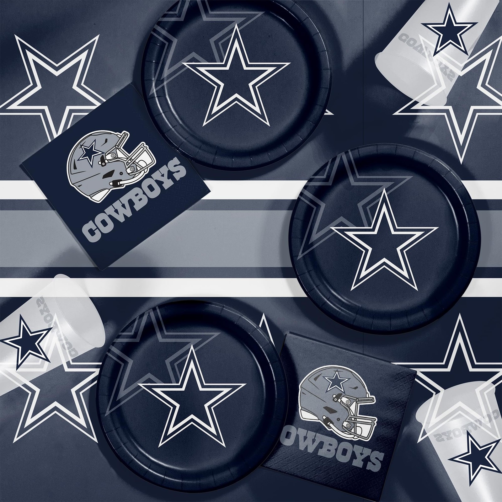 Dallas Cowboys Paper Plate and Napkin Party Kit, 72 ct, Officially Licensed