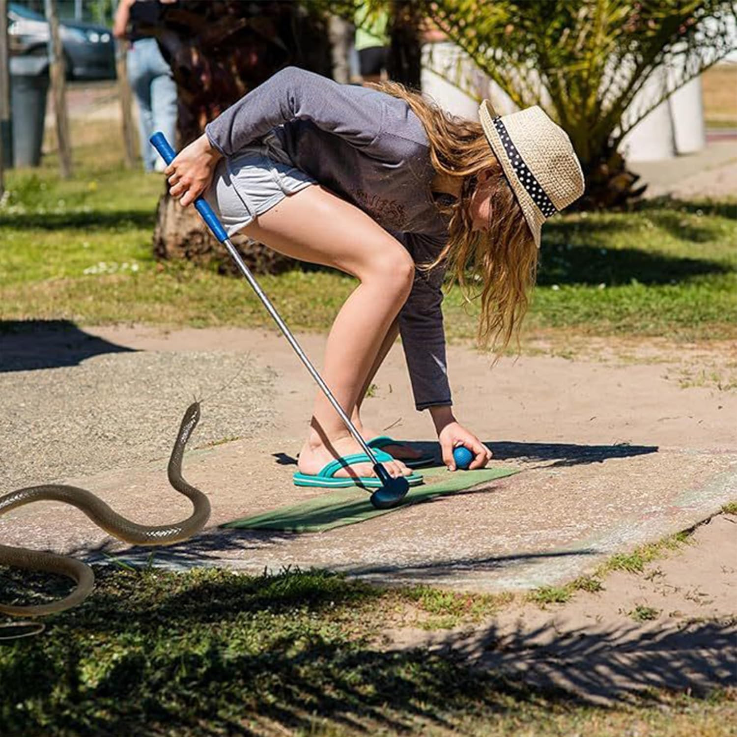 Fake Snake, 2025 Snake Prank with String Clip, Realistic Snake Prank, Rubber Sna