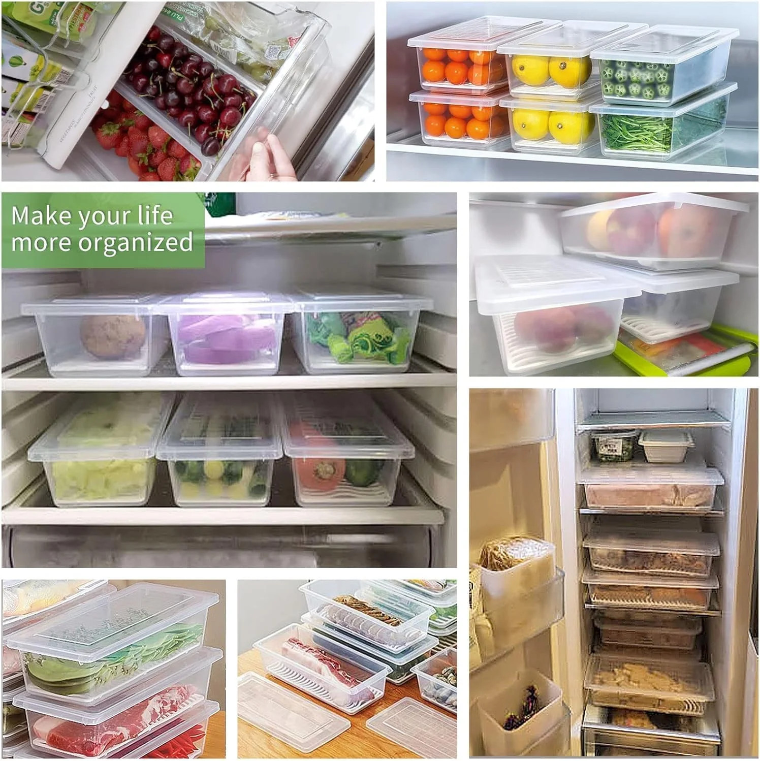 SILIVO Fruit Storage Containers for Fridge (3 Pack) – 1.5L Produce Saver Contain