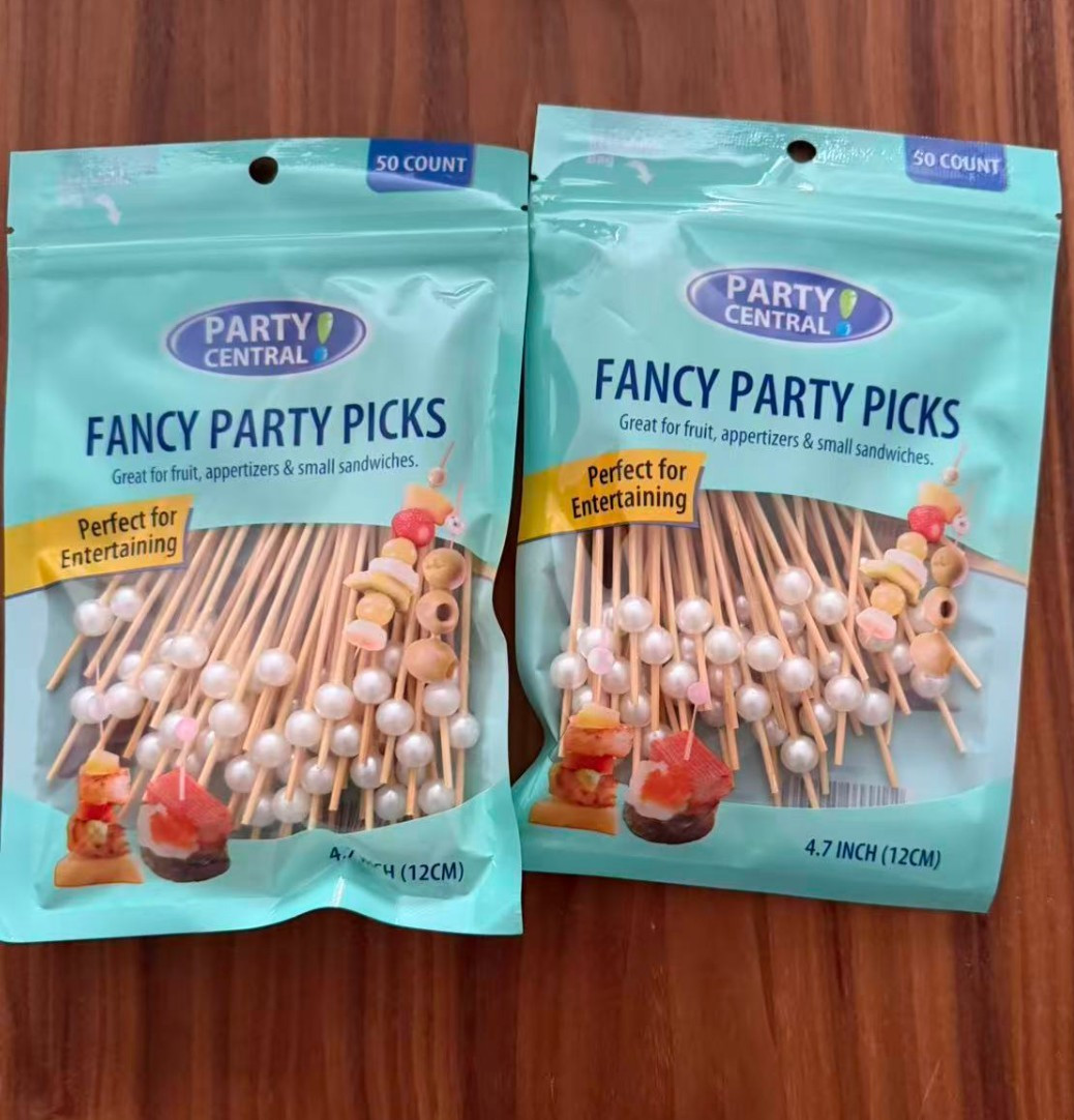 100 Cocktail Picks, White Pearl Fancy Toothpicks for Appetizers Drinks Fruit.