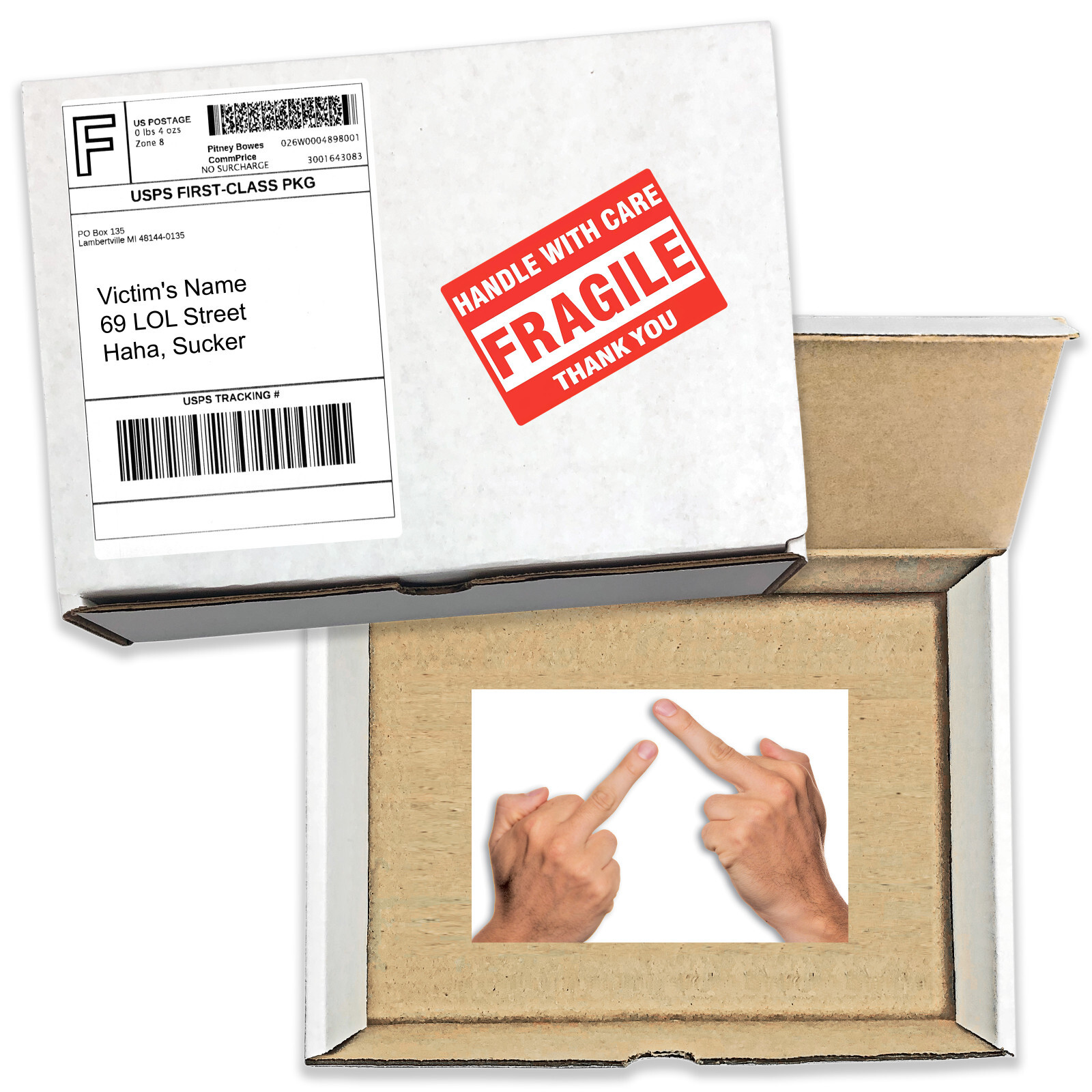 Prank Mail Double Middle Finger Sent Directly to your Friends to Mortify Them!