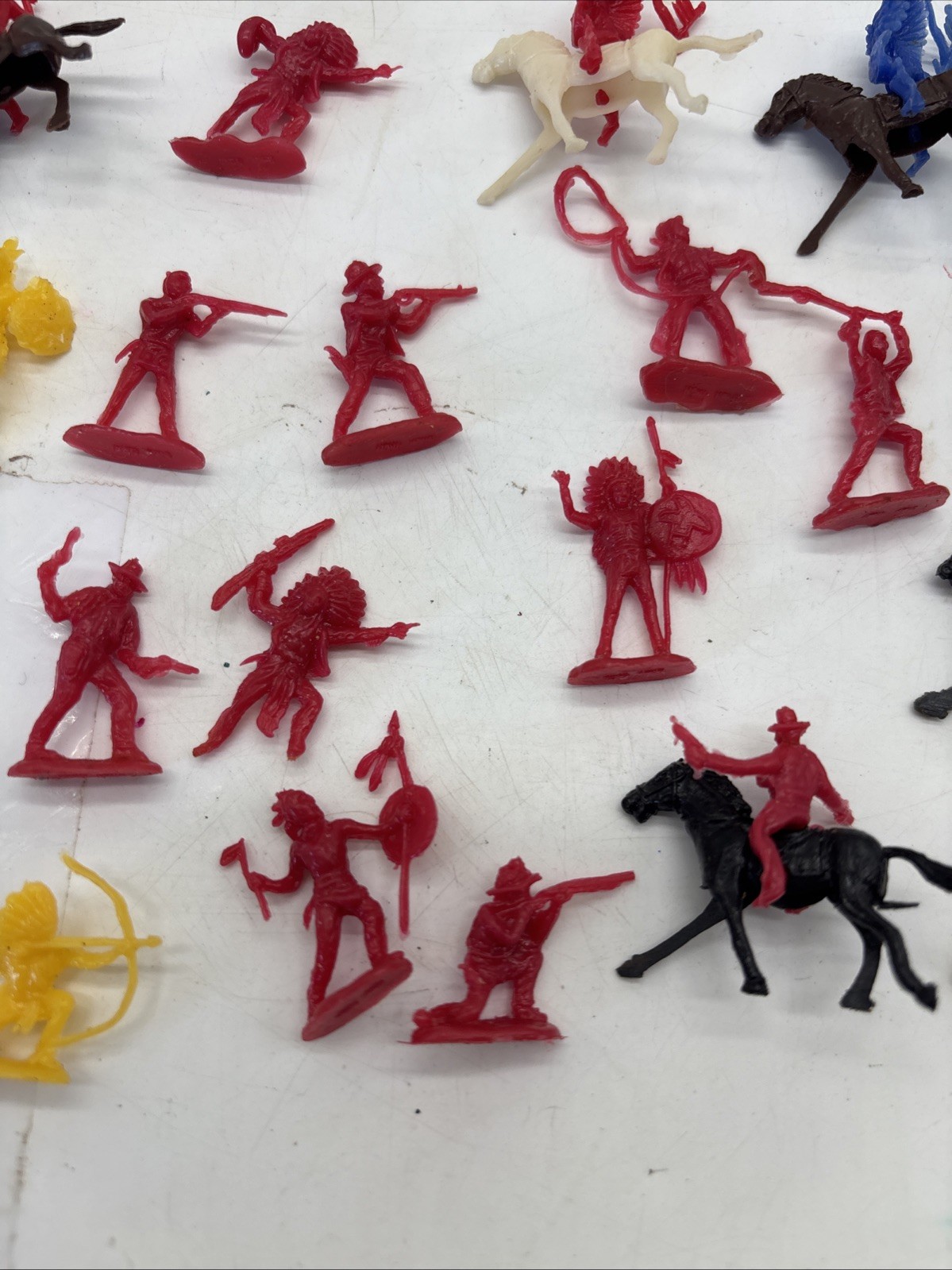 Lot Of 23 Birthday Cake Picks Toppers Cowboys Indians Bows Arrows Horses Vintage