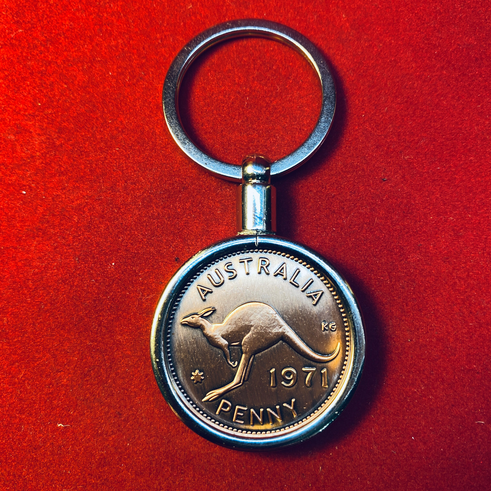 50th Wedding Anniversary Gift Present 1974 Australian Penny Keyring Key ring
