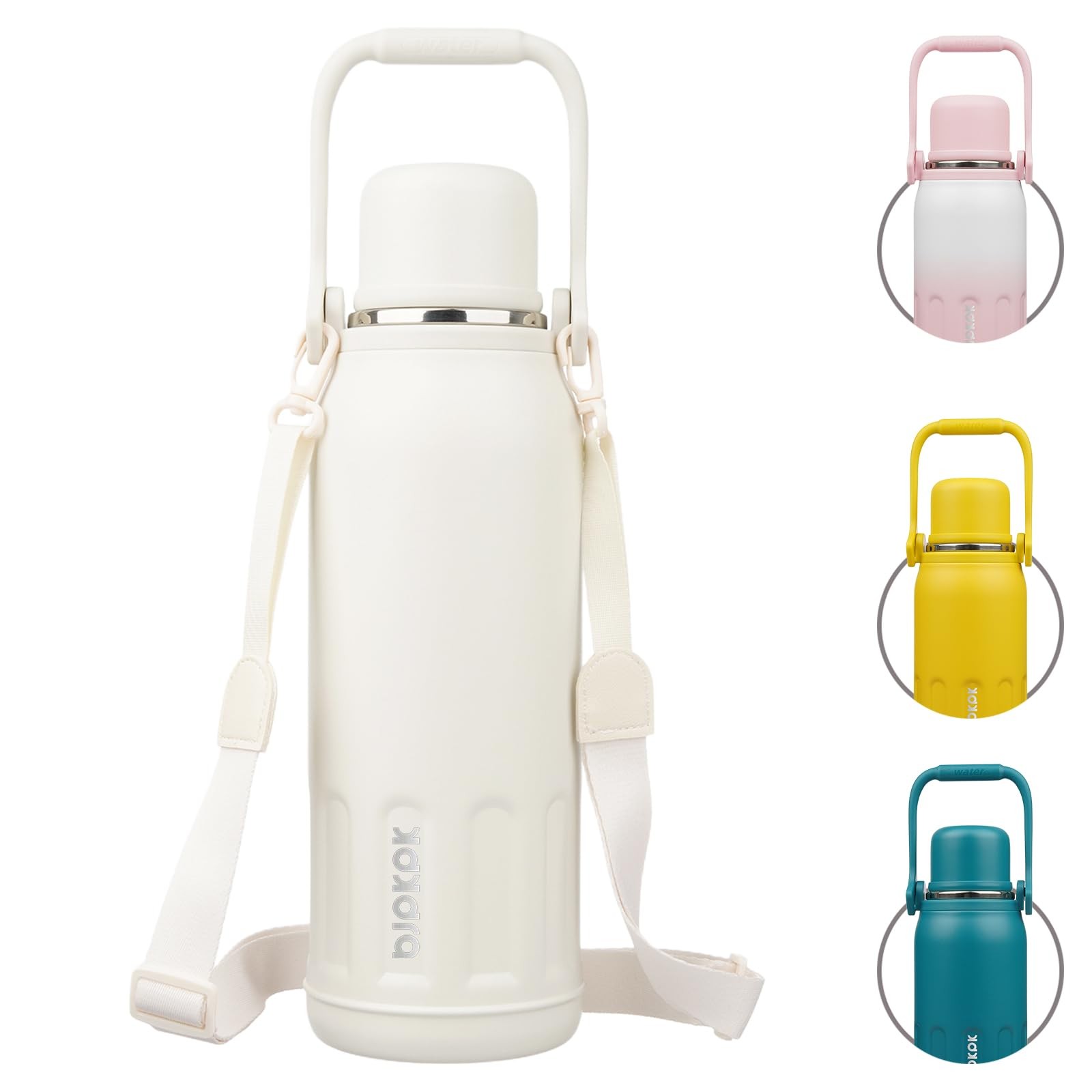 BJPKPK Insulated 50oz Thermal Dishwasher Safe Water Bottle with Lid and Carry Ha