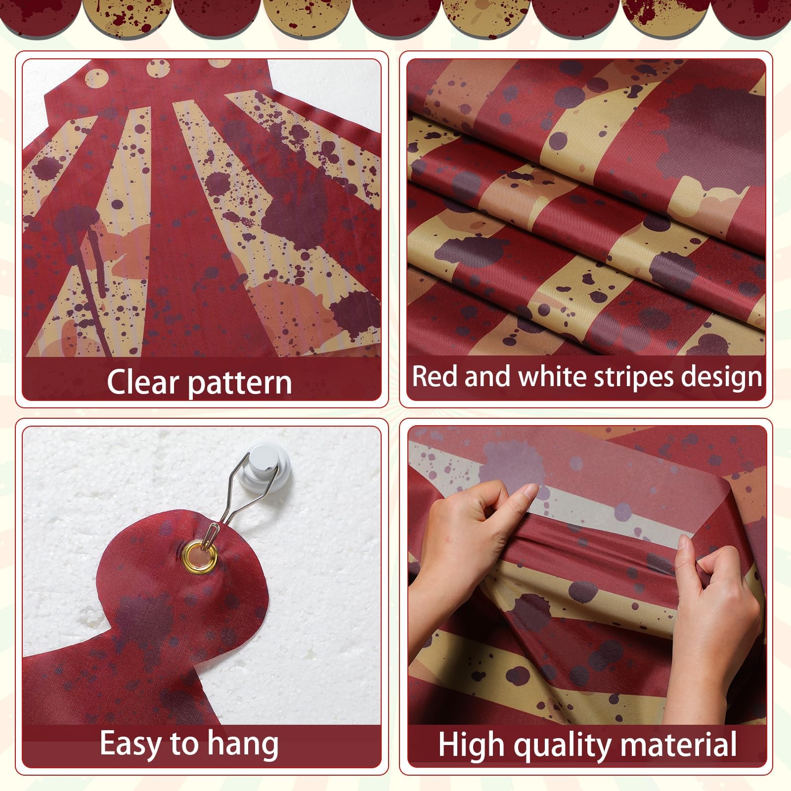 4 Pcs Carnival Circus Tent Decorations Carnival Entryway Door Party Decor Awn