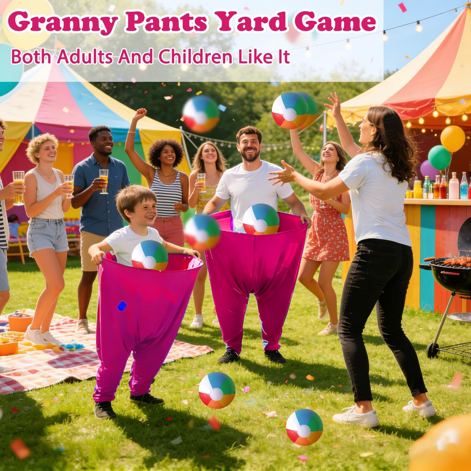 Giant Outdoor Granny Pants Game Set for Kids and Adults Fun Lawn Activity