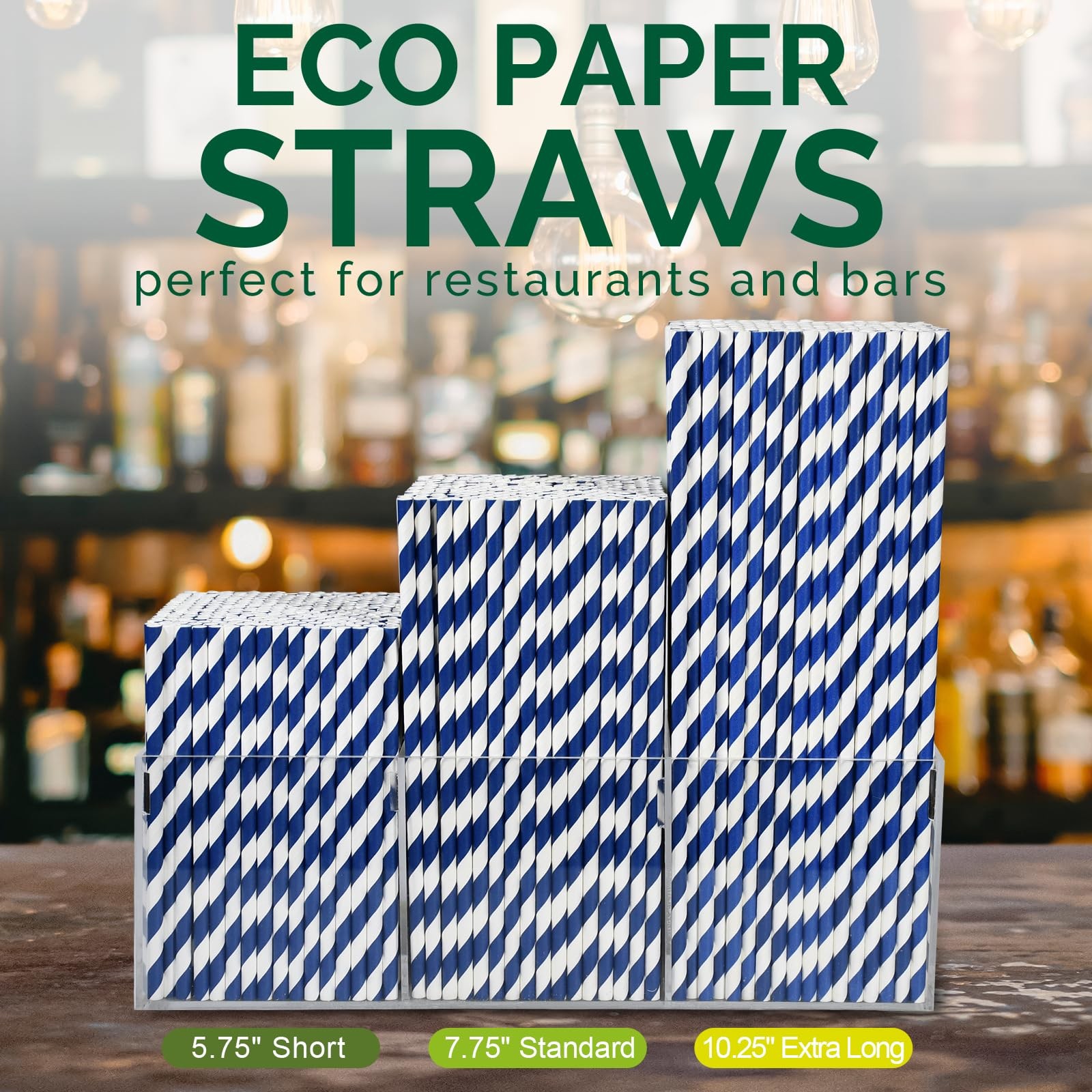 5.75 inch Navy Blue Short Paper Cocktail Straws & Stirrer Sticks 500 Counts -…