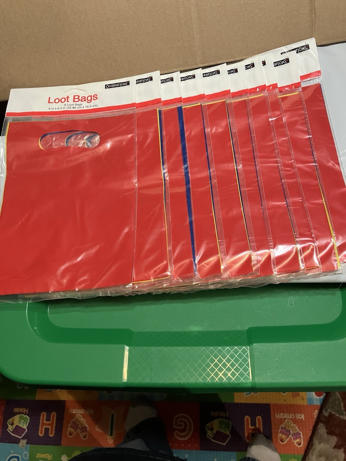 CELEBRATIONS LOOT BAGS 6 EA 9′ X 6.5″ 10 PACKAGES 60 LOOT BAGS