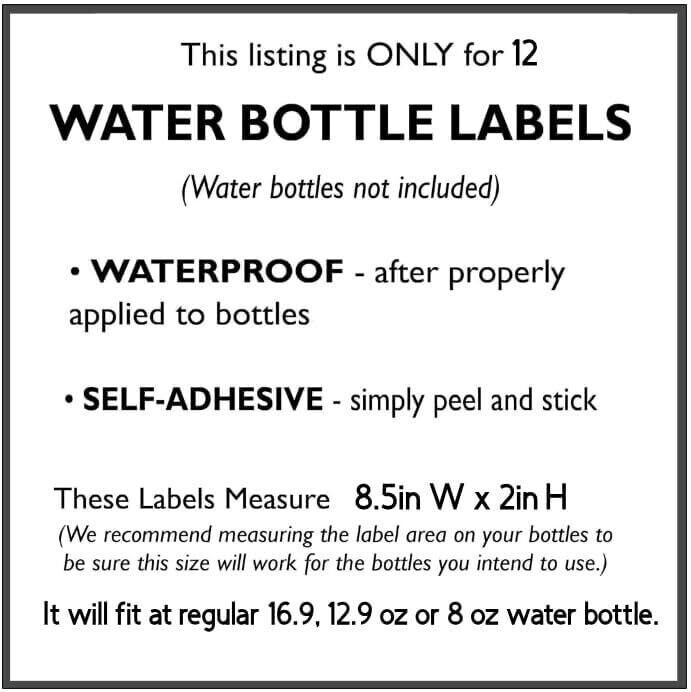 1st Birthday Party Water Bottle Labels, Card Game Design, 8.5 x 2 inches, 12pcs