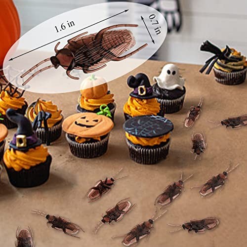 300 Pack Realistic Fake Roaches – Plastic Cockroach Prank Insect Gag Gift for Ha