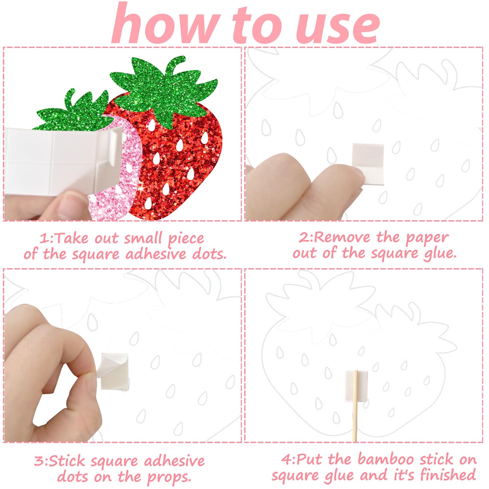 16 PCS Strawberry Sweet One Centerpiece Sticks Berry 1st Birthday Decor