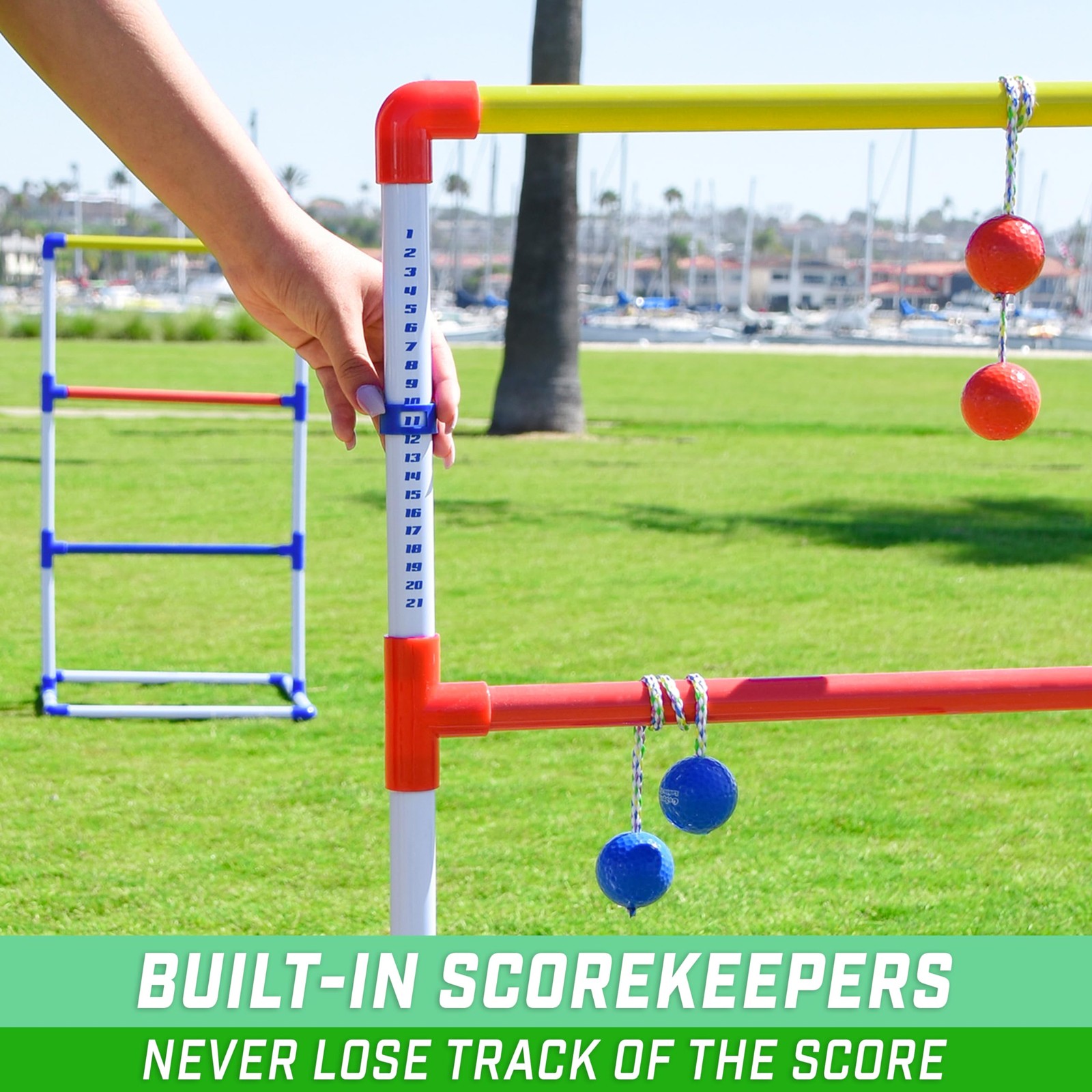 Gosports Premium Ladder Toss Outdoor Game Set 6 Bolo Balls Travel Carrying Case