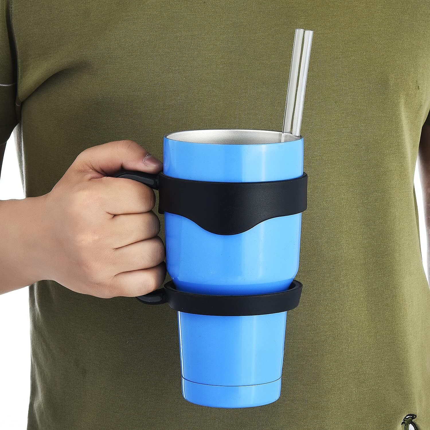 ALINK Reusable Clear Smoothie Straws, 10 in x 10 mm Jumbo 8 Piece Set,