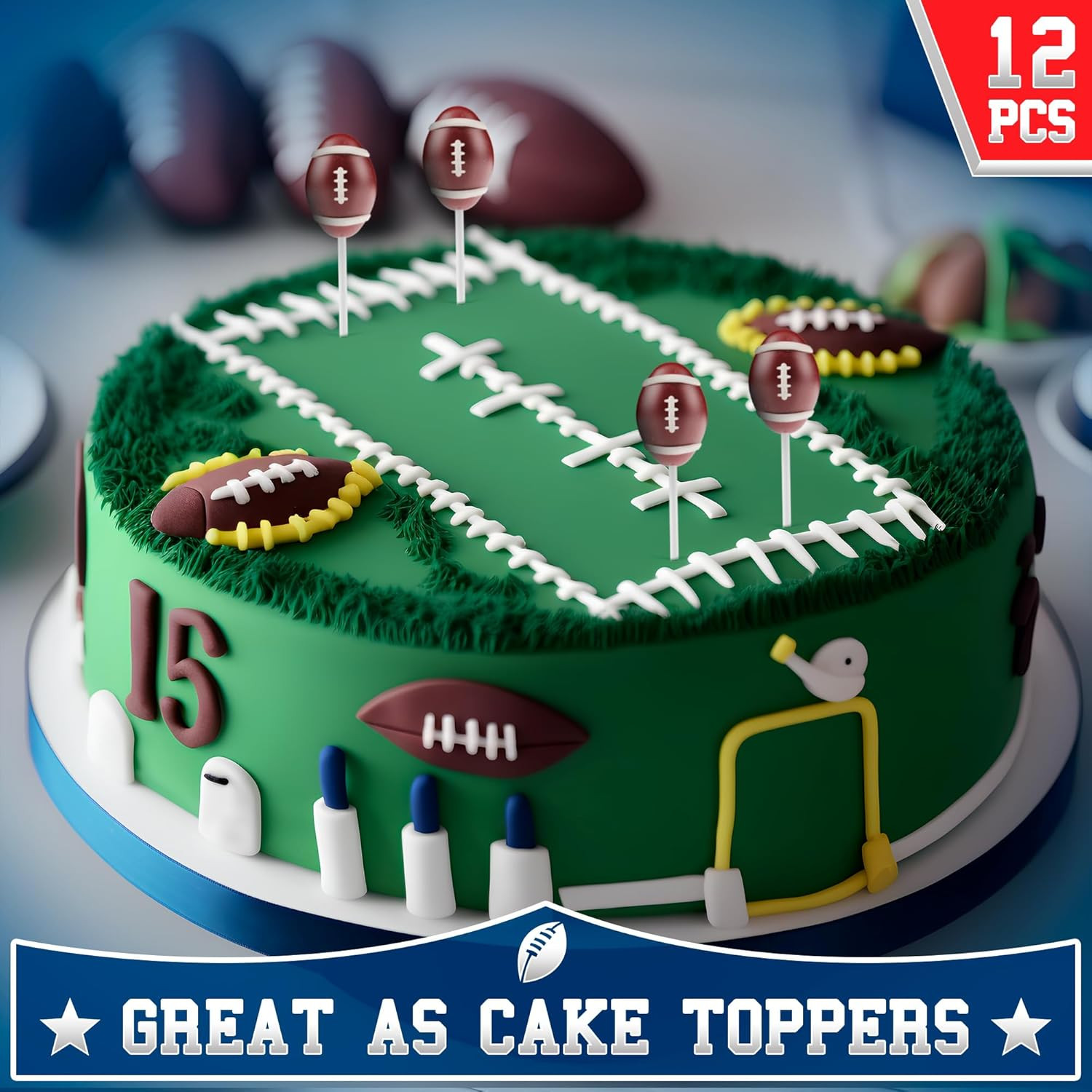 Football Lollipops 12Pk- Raspberry Football Candy for Football Party Favors & Pa