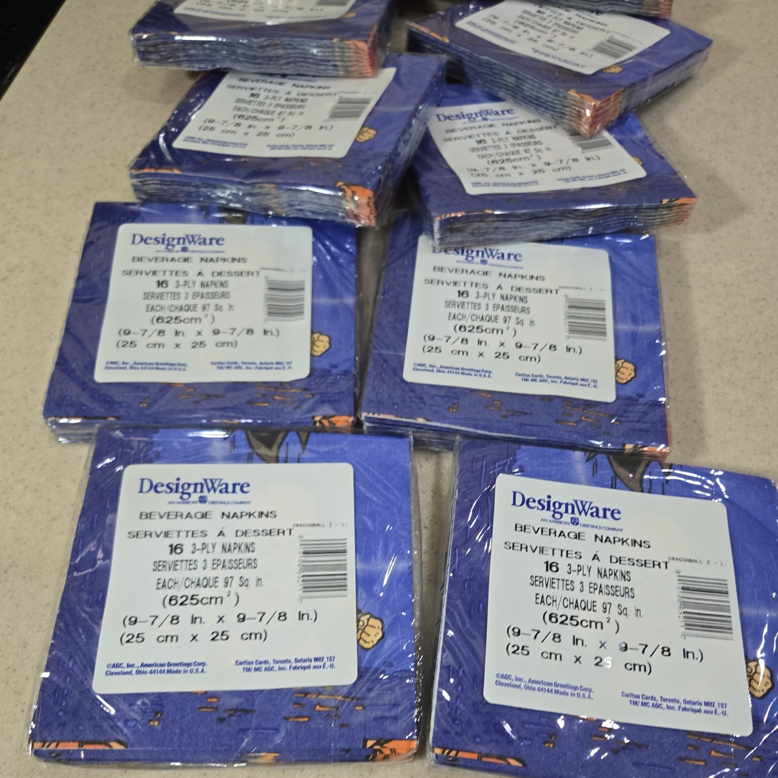 Dragon Ball Z Goku AGC DesignWare Party Birthday Napkins (Lot of 10 Packs of 16)