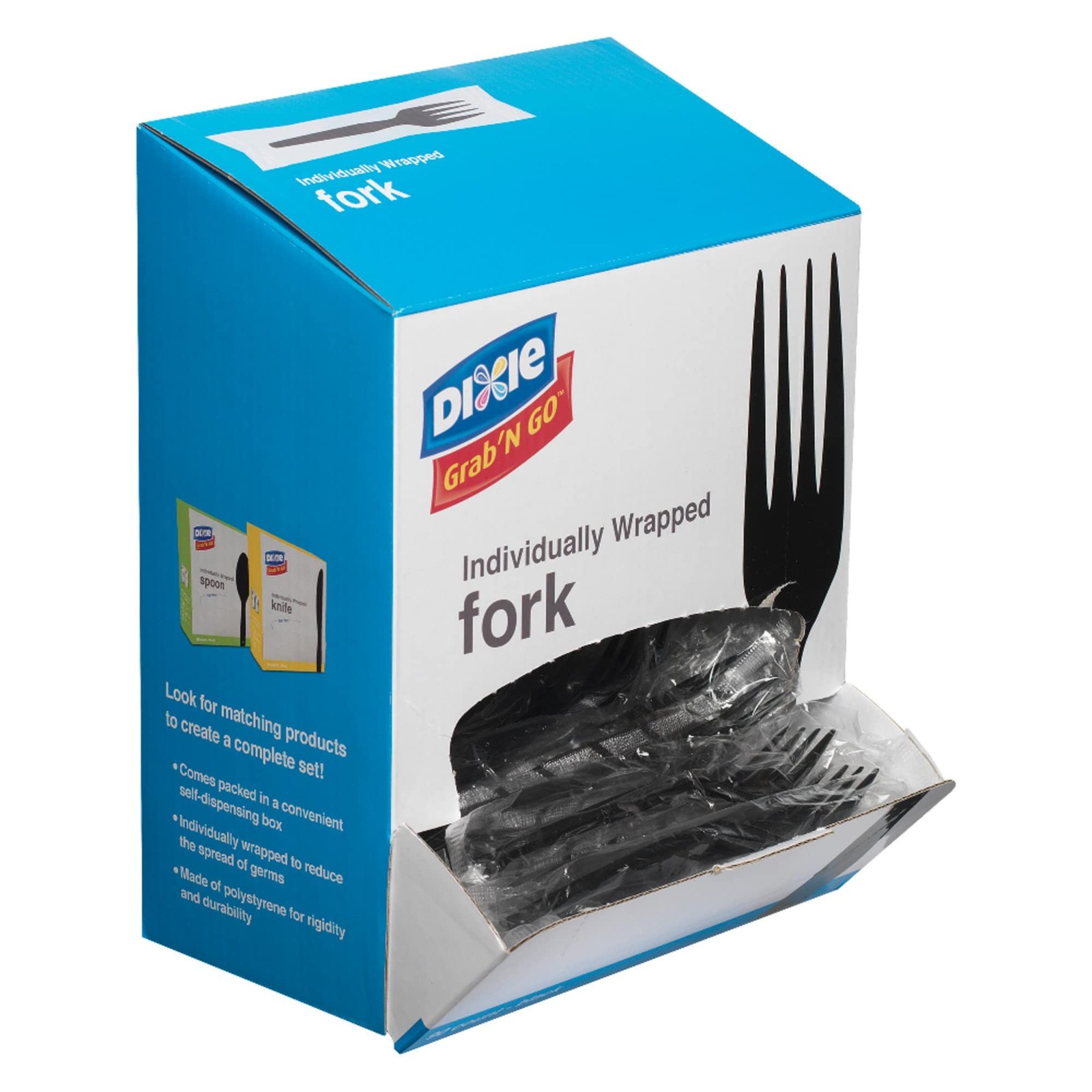 Dixie Individually Wrapped 6.104 Medium-Weight Polystyrene Plastic Fork By Gp