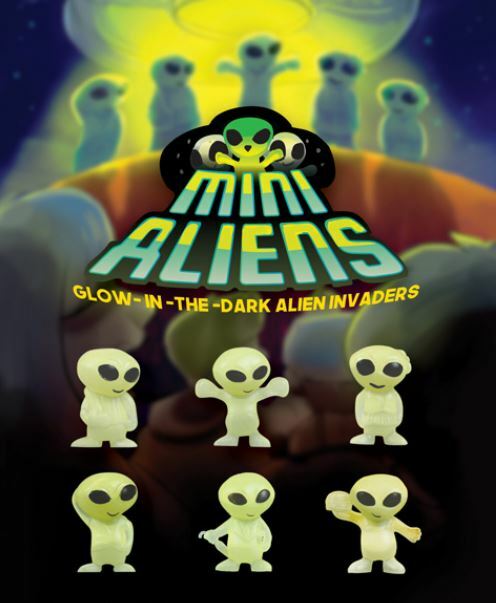 100 MINI GLOW ALIENS FIGURES CARNIVAL BIRTHDAY PARTY BAGS VENDING CAKE TOPPERS