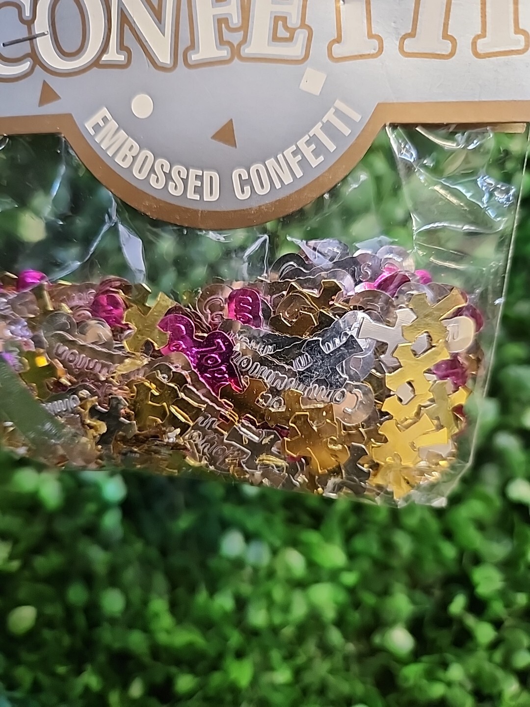 Embossed Confetti: Comunion GIRL Gold, White, And Pink Assorted
