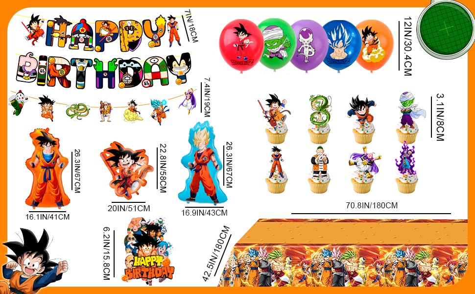 Dragon Ball Birthday Party Decoration Dragon Ball Party Supplies Balloon for Kid