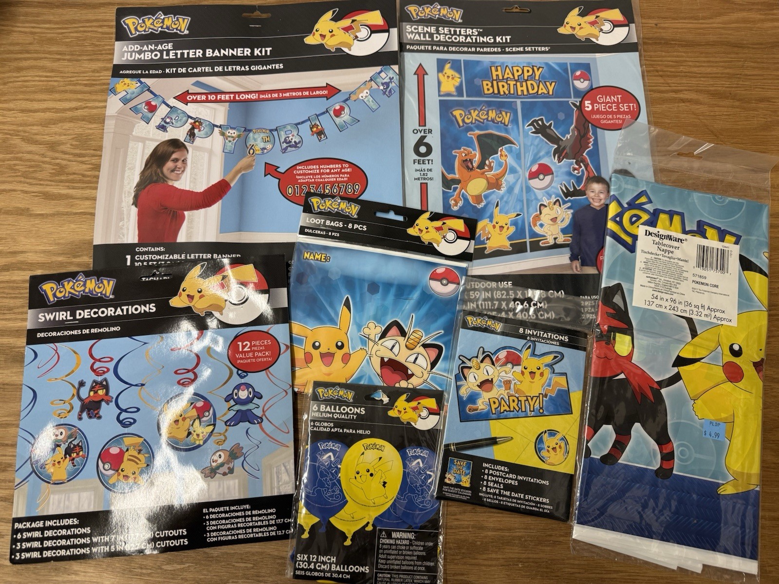 HUGE POKEMON Birthday Party Decorations Supplies LOT Banner Invitations Balloons