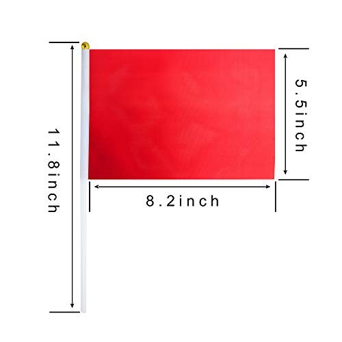 25 Pack Solid Flags – Small Mini DIY DIY Flags – Party Red – Party Red